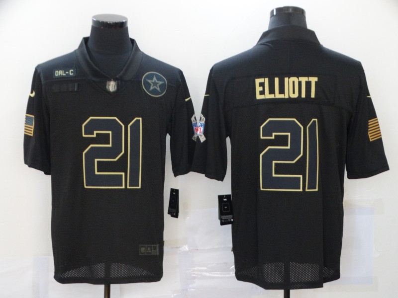 Men's Dallas Cowboys #21 Ezekiel Elliott Black Jersey